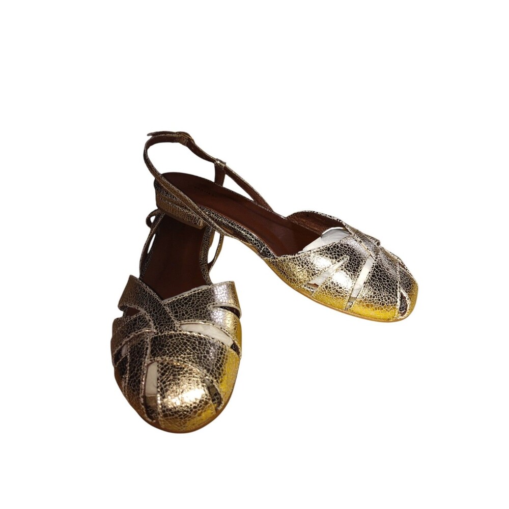 Anonymous Copenhagen Banie Champagne Crackled Metallic Leather Sandal sz8. 53 - Picture 15 of 16